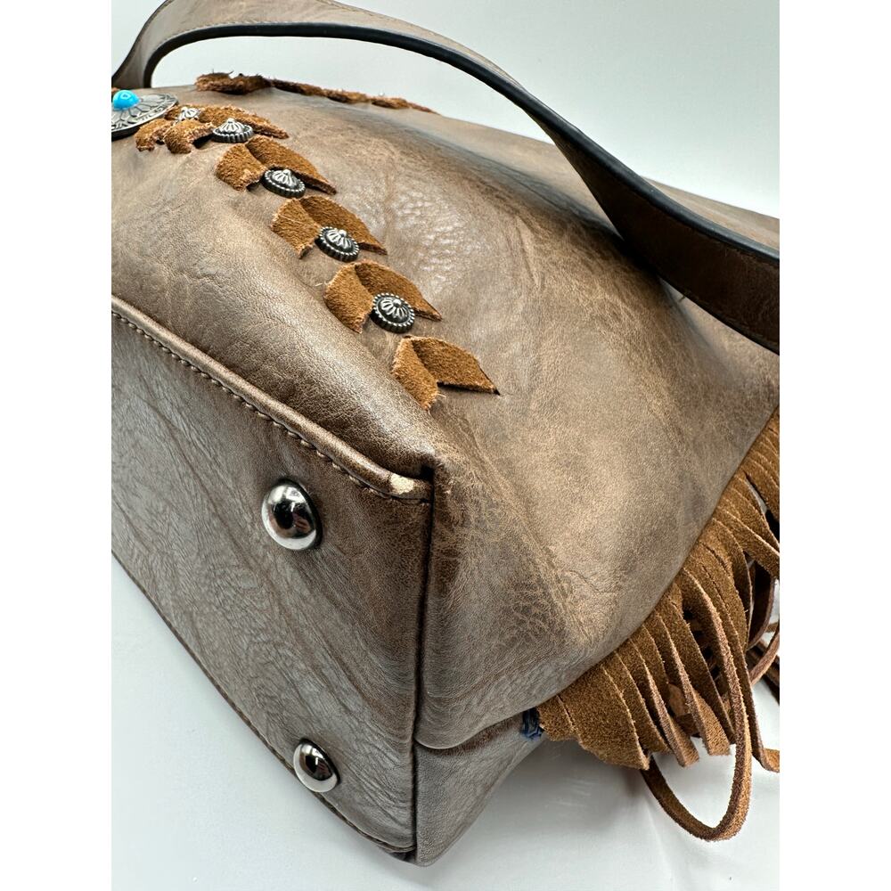 Ameri Mode Western Fringe Shoulder Bag Turquoise … - image 8